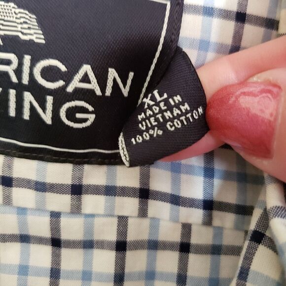 American Living Casual Short Sleeve Button Front Shirt - Picture 5 of 6